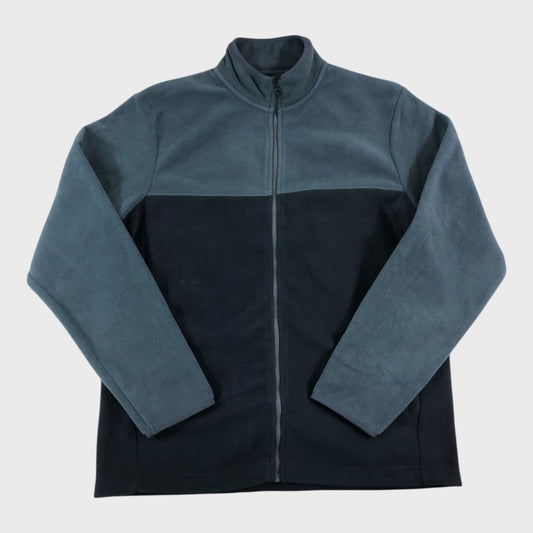 Navy Colourblock Zipped Fleece