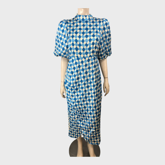 Kitri Blue Picnic Check Dress - Size 12