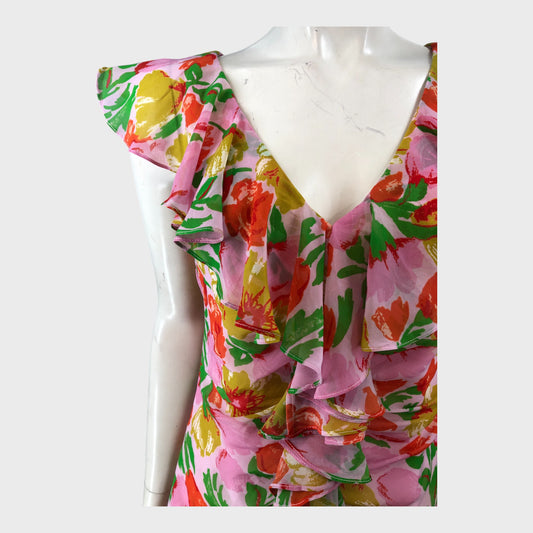 Kitri Pink Garden Floral Dress - Size 10