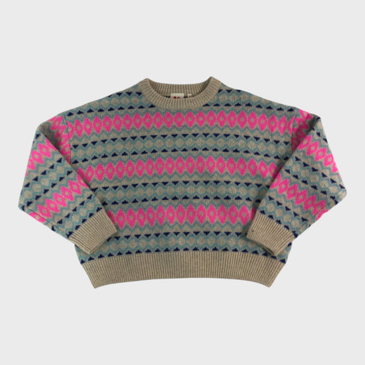 American Outfitters Ecru Patterned Sweater - Age 10