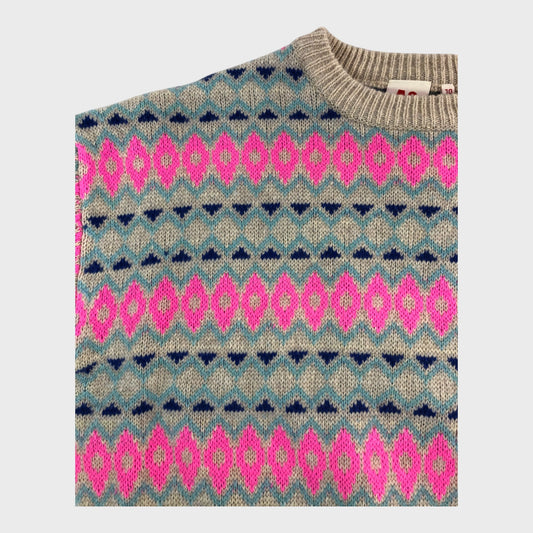 American Outfitters Ecru Patterned Sweater - Age 10