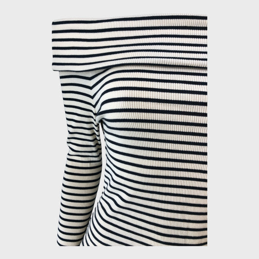 BA&SH Striped Off The Shoulder Top - Size 8