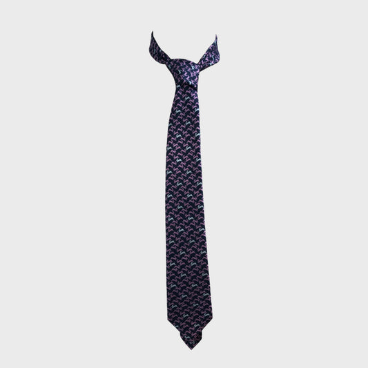 Navy Woven Hare Tie