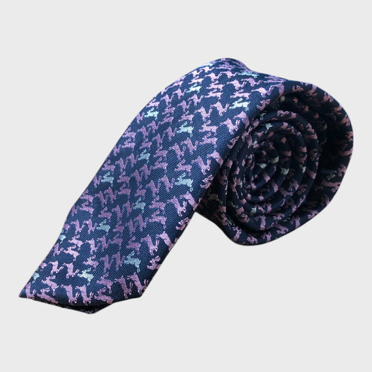 Navy Woven Hare Tie