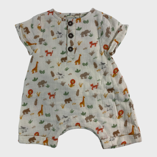 JoJo Maman Bebe Safari Romper - 0-3 Months