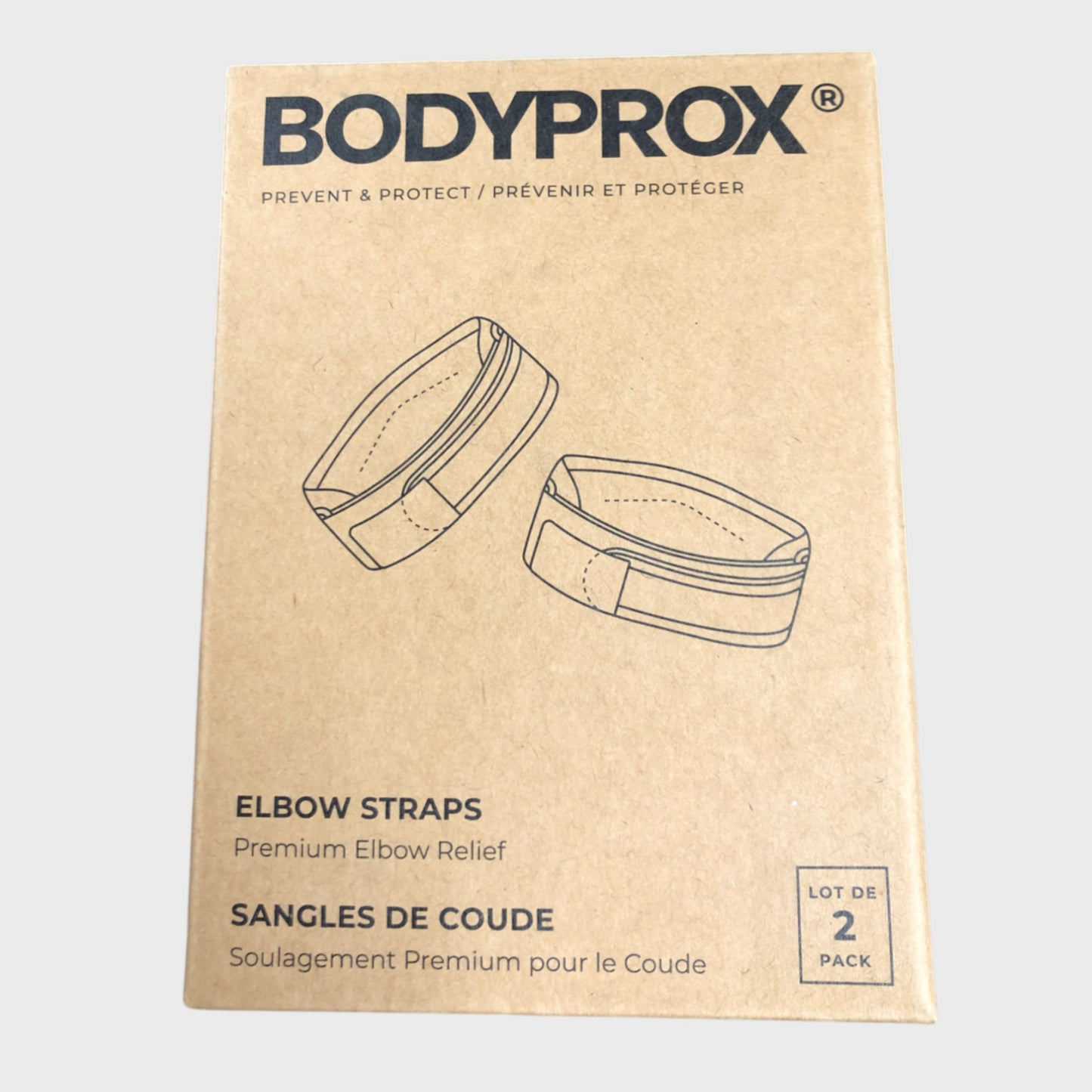 BODYPROX Elbow Straps 2 Pack Unisex Black Neoprene Brace Support