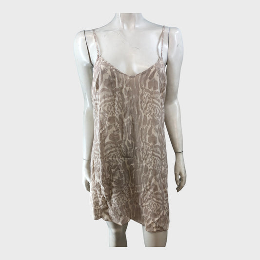 Wilfred Grey Animal Print Slip Dress - Medium