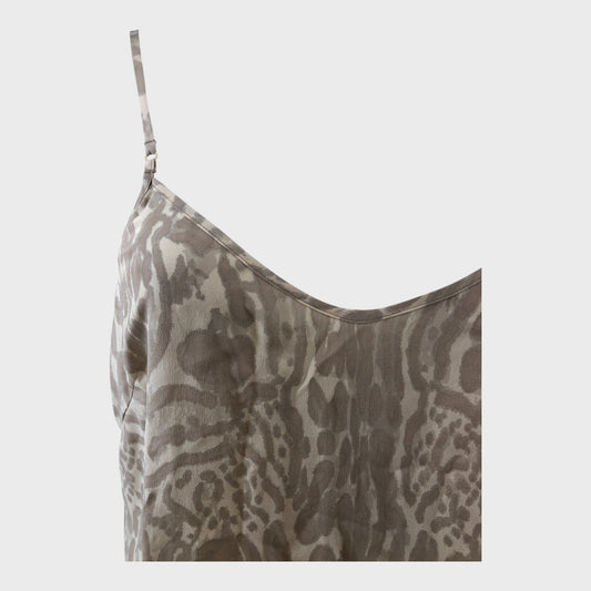 Wilfred Grey Animal Print Slip Dress - Medium