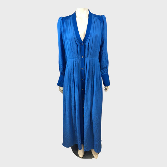 Branded Blue Pleated Dress - Size 8