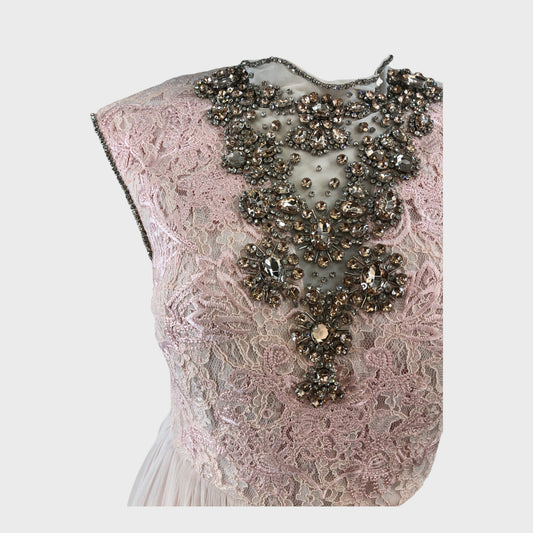 Ted Baker Pink Pleated Embellished Tulle Dress