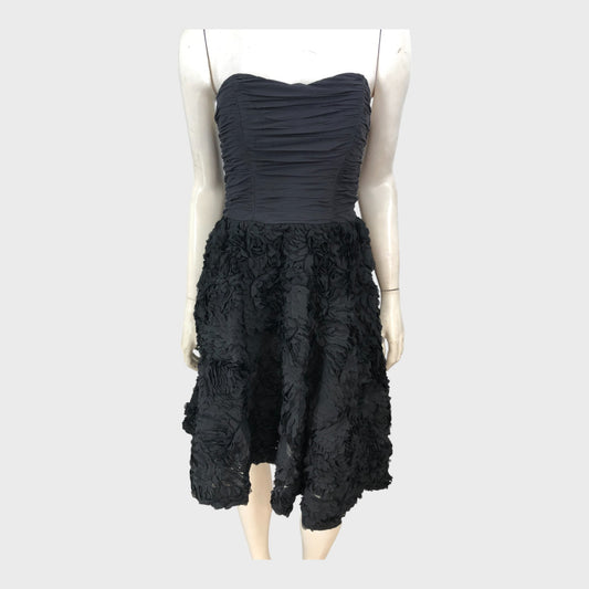 Ted Baker Black Floral Skater Mini Dress - Size 10