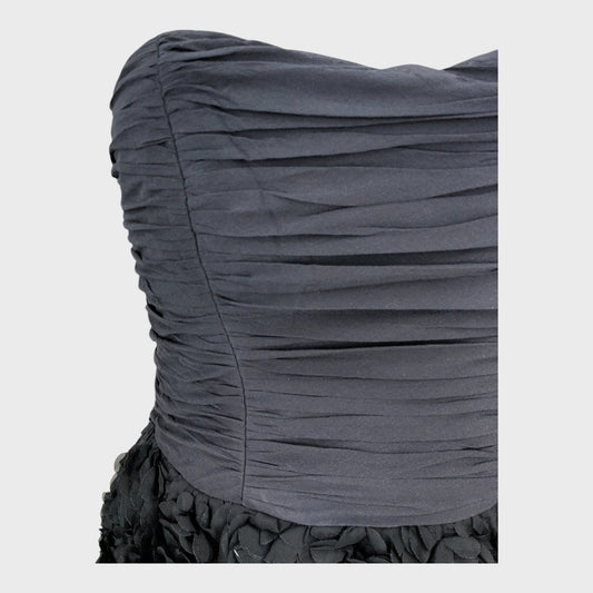 Ted Baker Black Floral Skater Mini Dress - Size 10