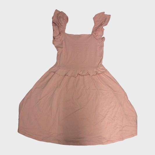 Pink Flutter Frill Skater Dress