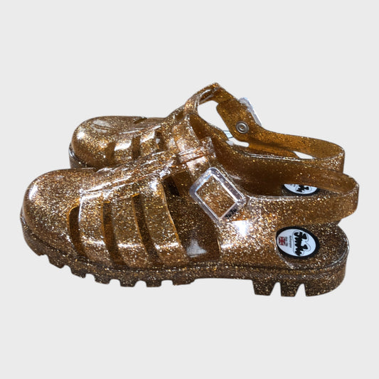 JUJU Glitter Sandals Women's Gold UK Size Fashion Summer Footwear