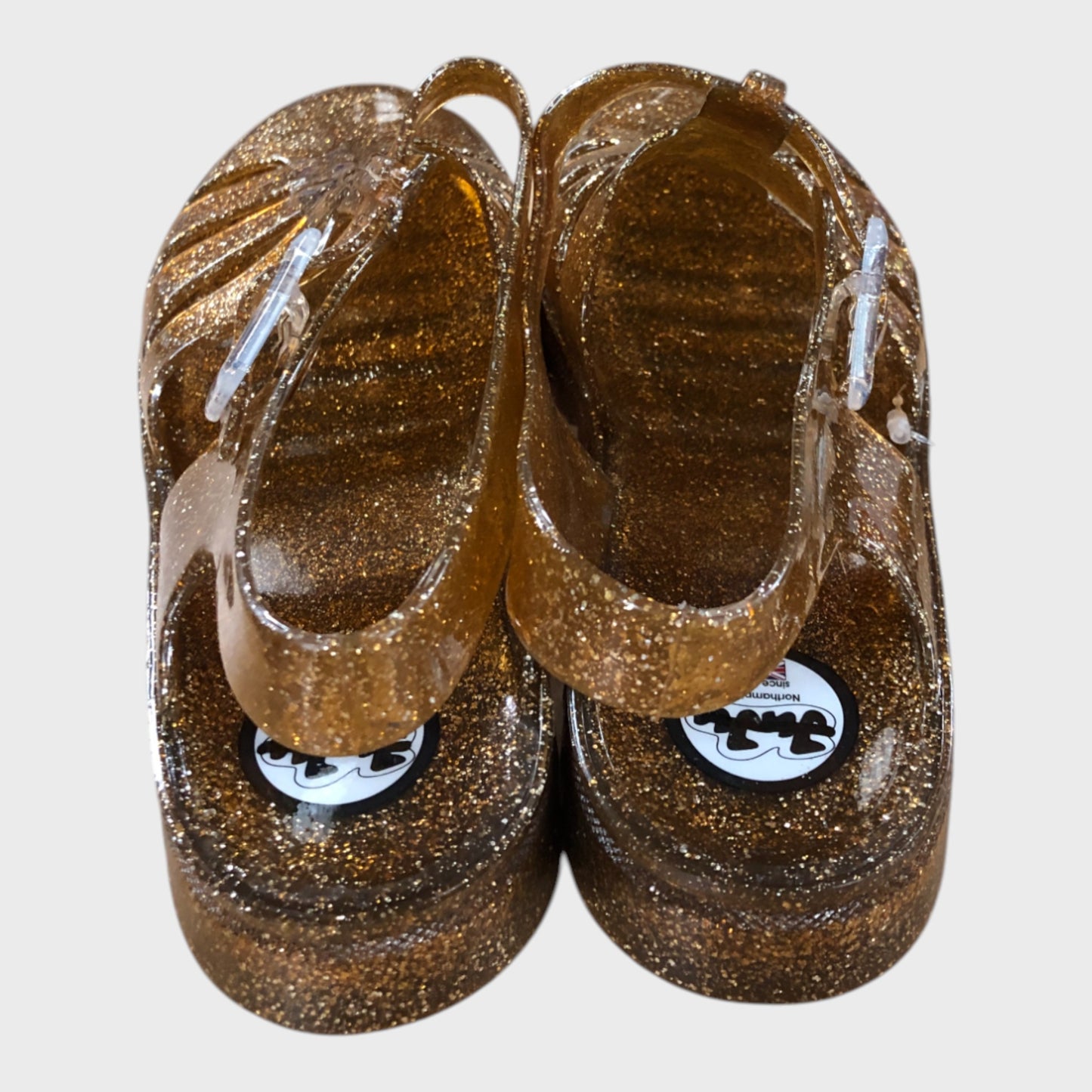JUJU Glitter Sandals Women's Gold UK Size Fashion Summer Footwear
