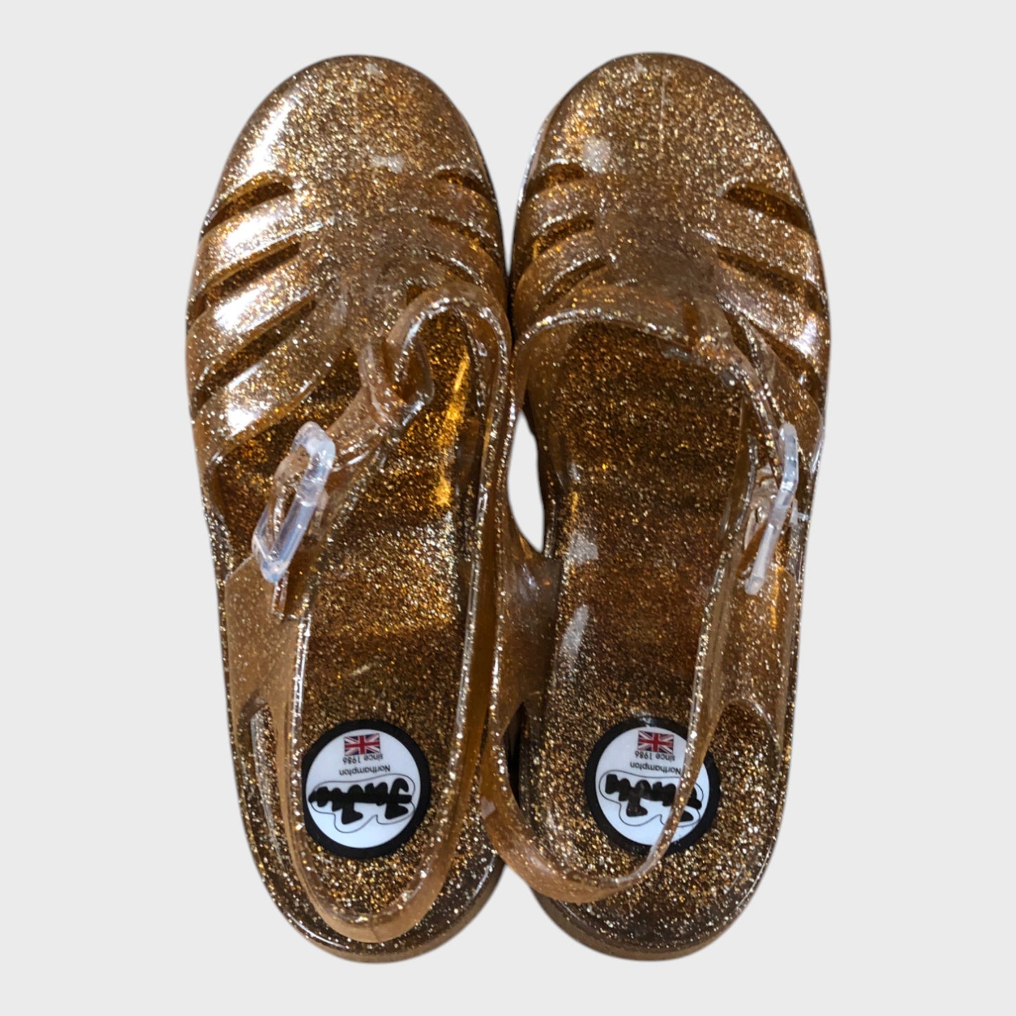 JUJU Glitter Sandals Women's Gold UK Size Fashion Summer Footwear