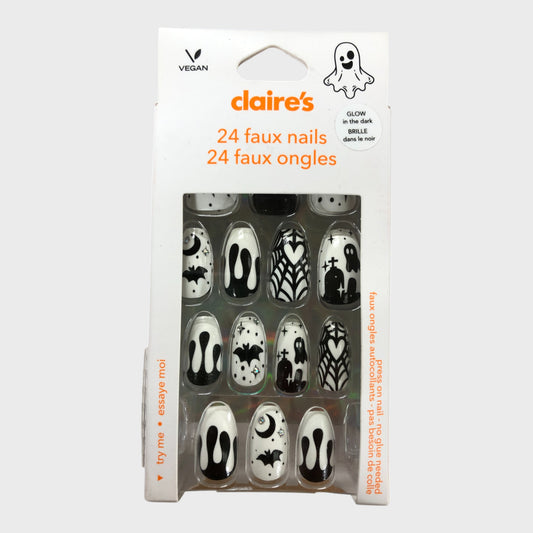 CLAIRE'S Halloween Press-On Nails Glow in the Dark Vegan Design