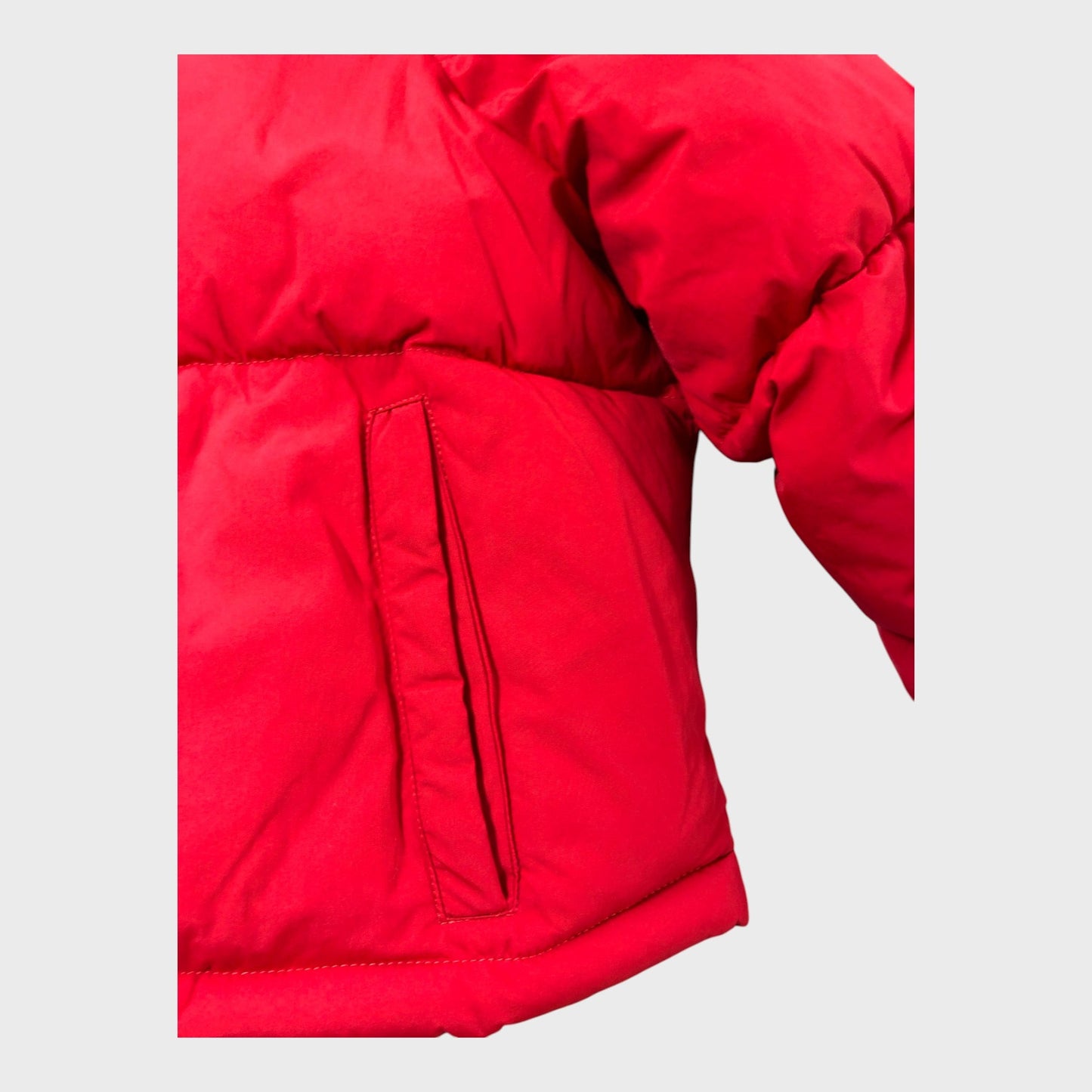 Women's Cropped Red Puffer Jacket Winter Coat