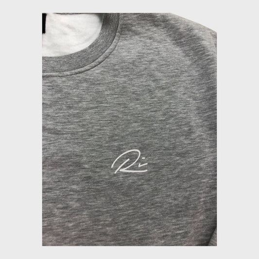 RIVER ISLAND Grey Sweatshirt Men's Cotton Blend Crew Neck