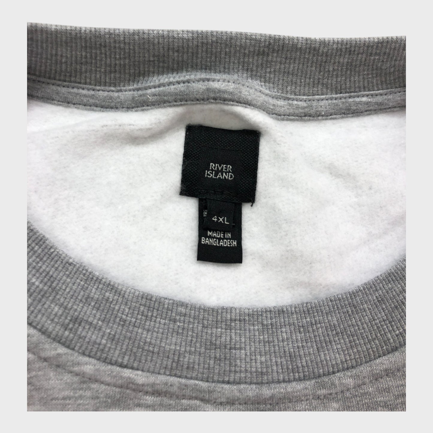 RIVER ISLAND Grey Sweatshirt Men's Cotton Blend Crew Neck