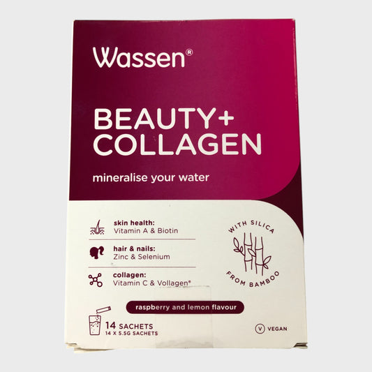 Wassen Vegan Beauty+ Collagen - 14 Sachets - Raspberry & Lemon