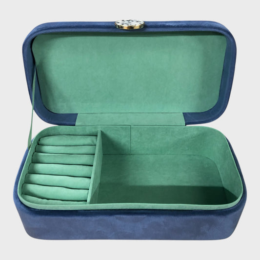 Powder Blue Velvet Jewellery Box