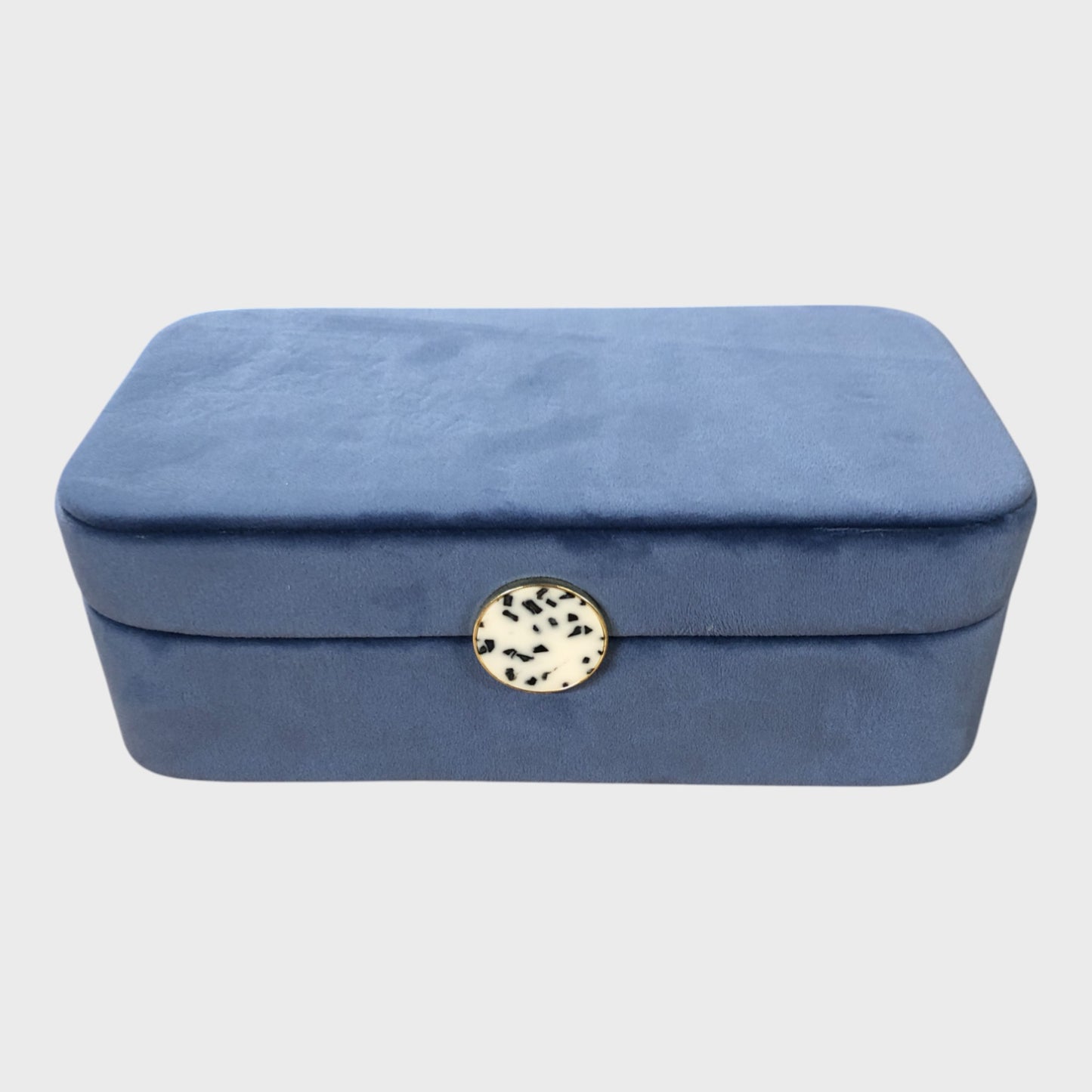 Powder Blue Velvet Jewellery Box
