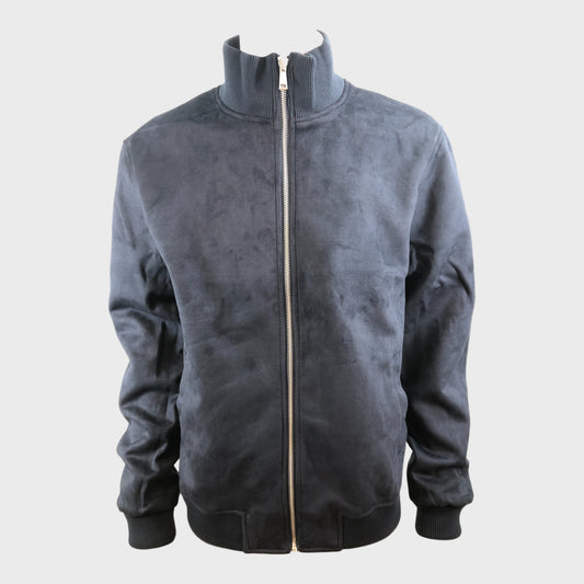 Men's Navy Faux Suede Jacket
