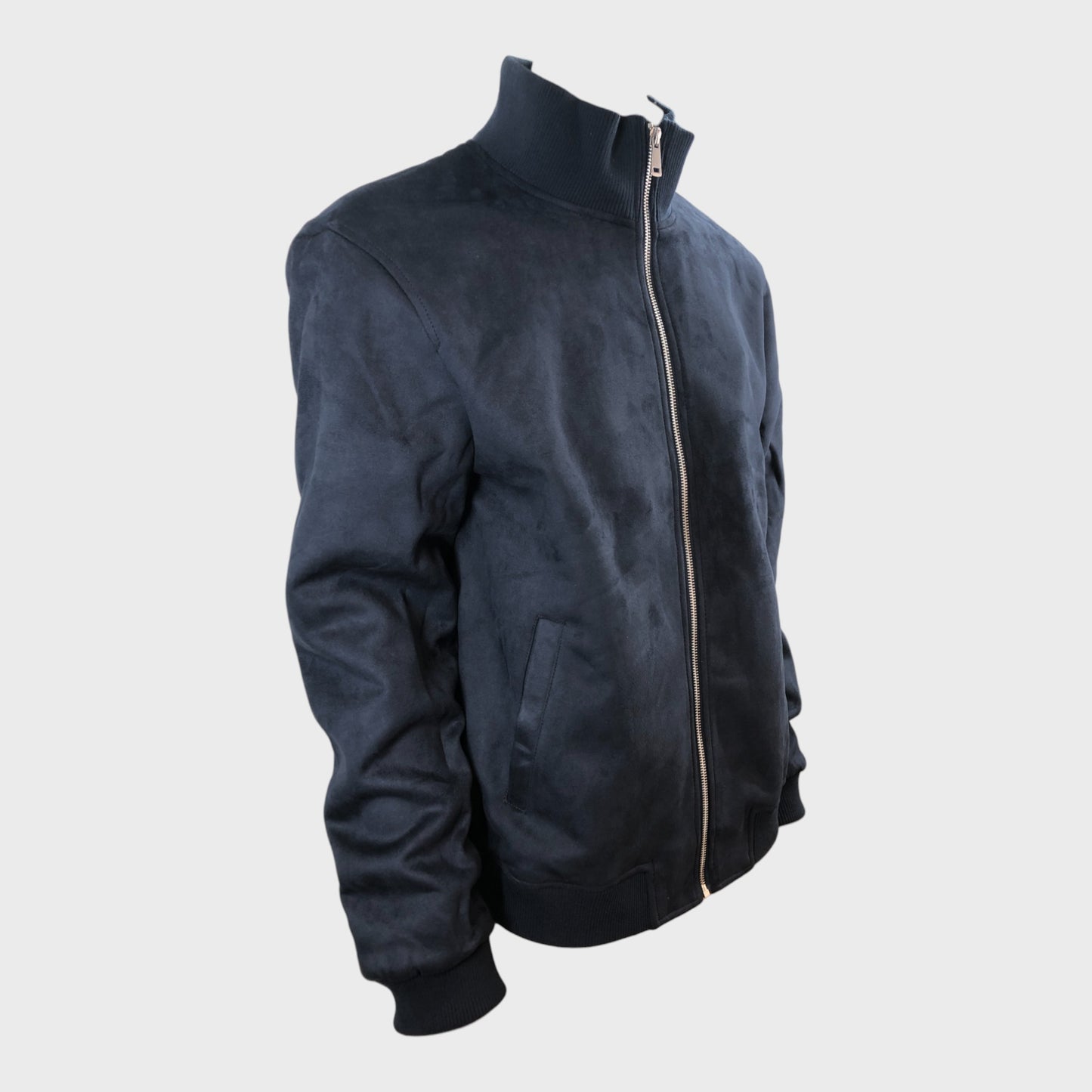 Men's Navy Faux Suede Jacket