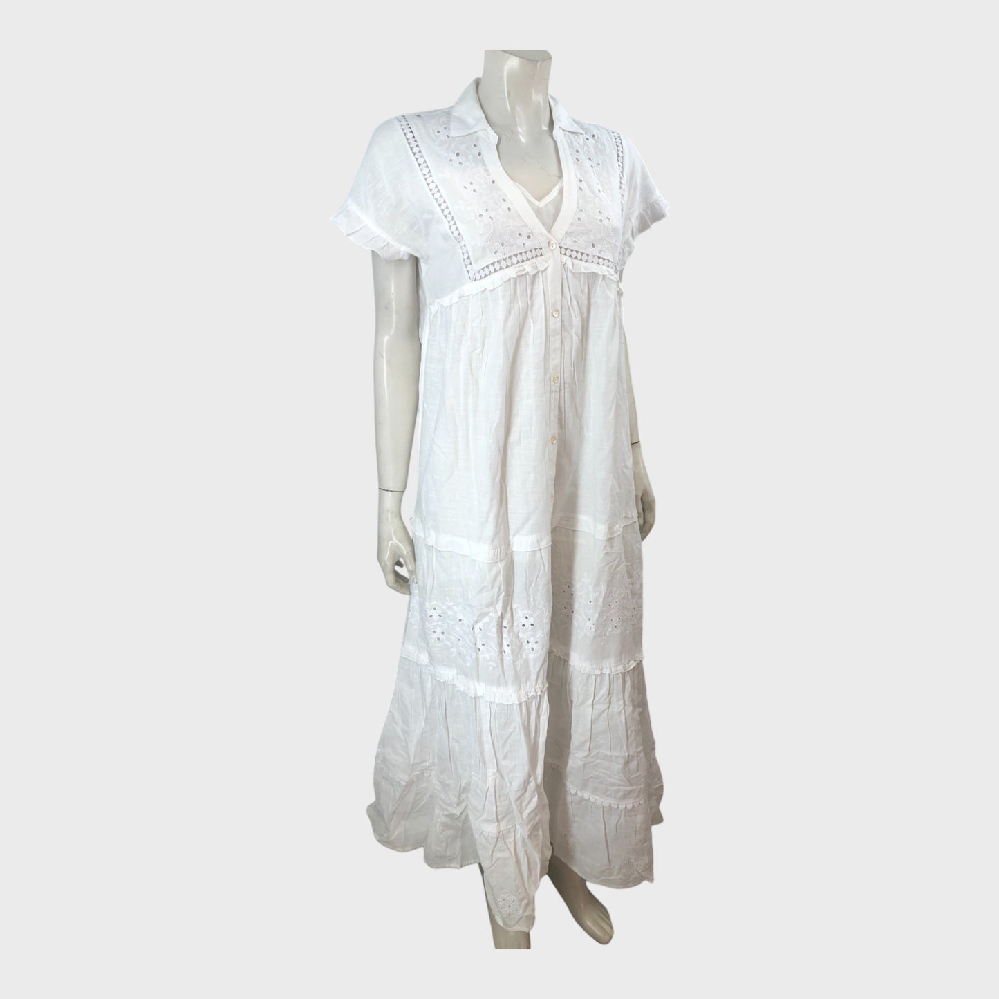 White Broderie Maxi Dress