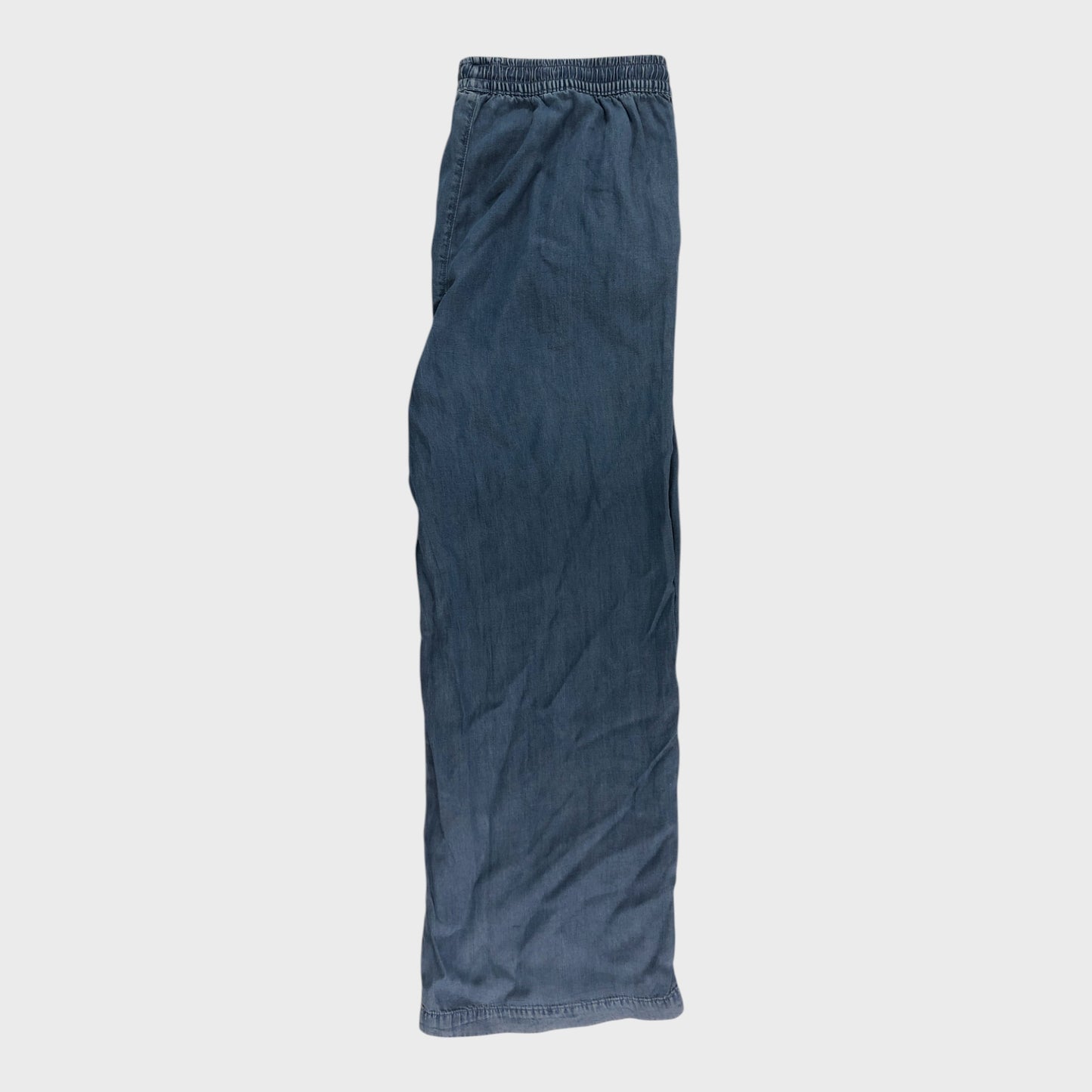 Blue Denim Look Wide Leg Trousers