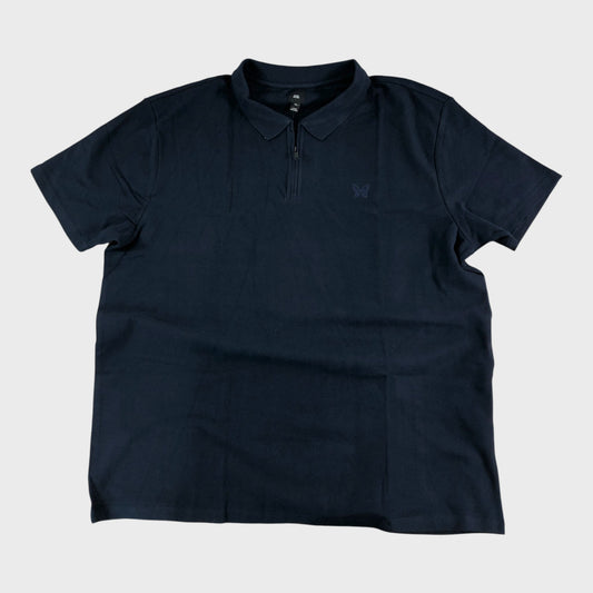 RIVER ISLAND Men's Polo Shirt 4XL Navy Cotton Casual Short Sleeve