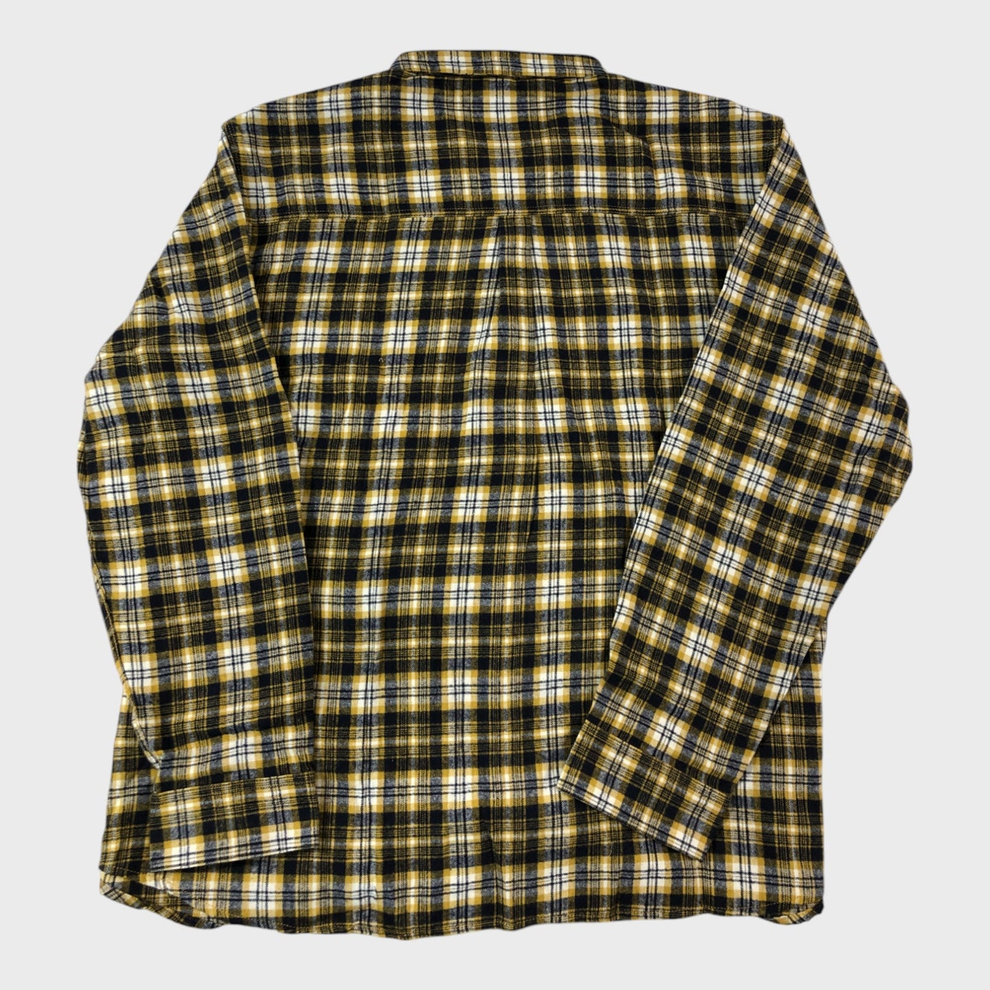 Branded Organic Mustard Herringbone Checked Shirt - Size 3XL