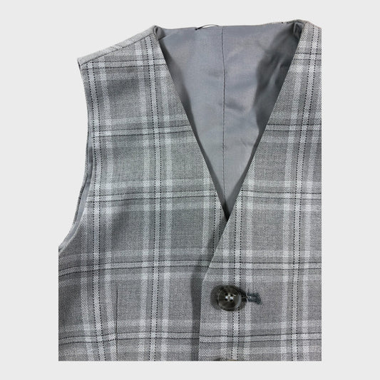River Island Grey Checked Waistcoat - 6-9 Months