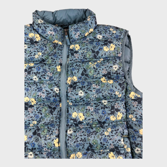 Crew Clothing Lightweight Gilet Women's Floral Print Green Polyester
