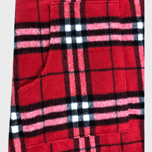 Branded Girls Pinafore Dress Red Check Wool Blend Sleeveless