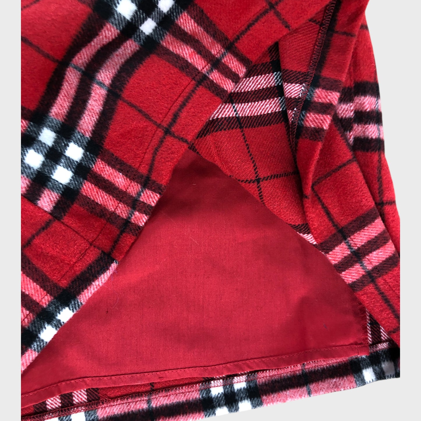 Branded Girls Pinafore Dress Red Check Wool Blend Sleeveless