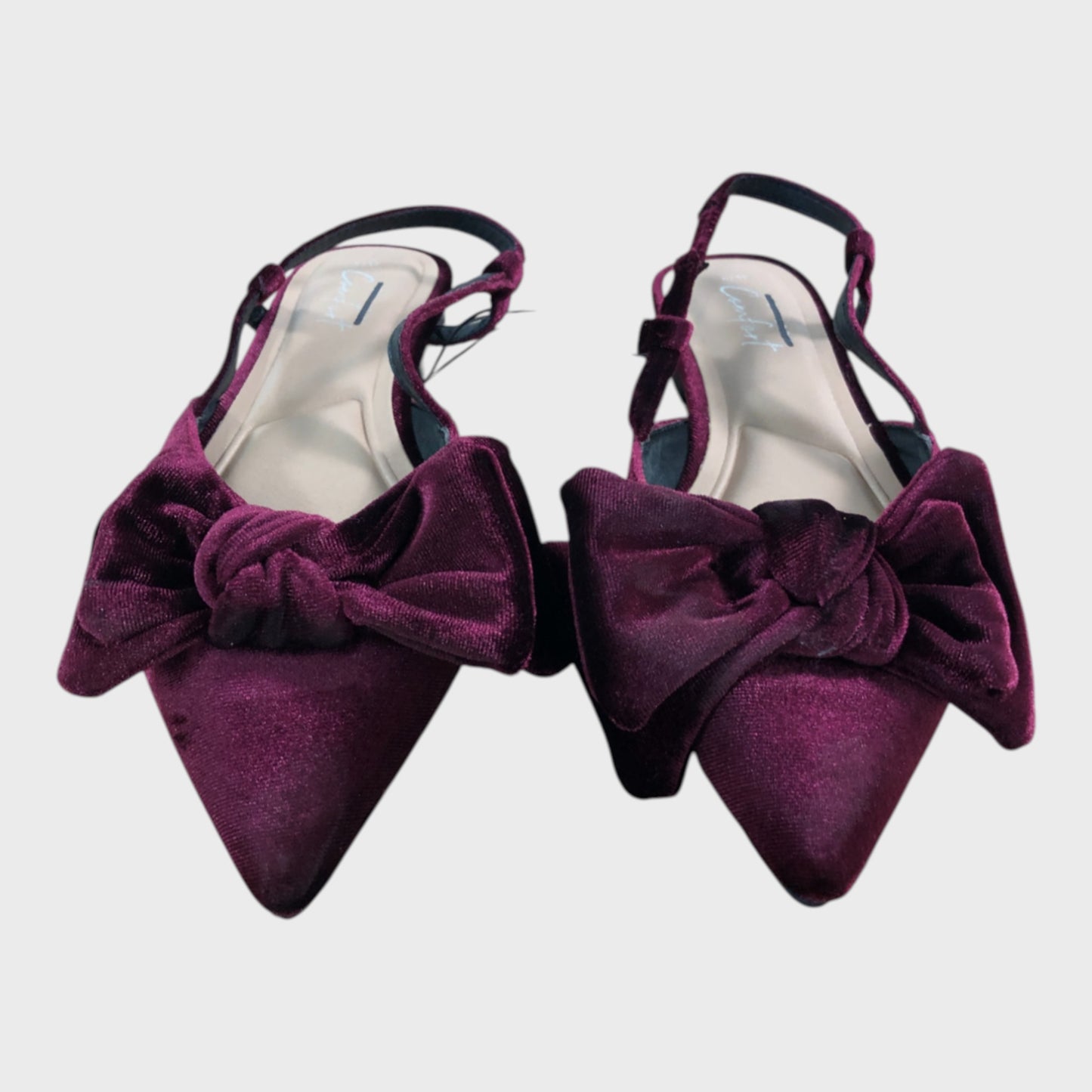 Berry Velvet Flat Bow Slingbacks