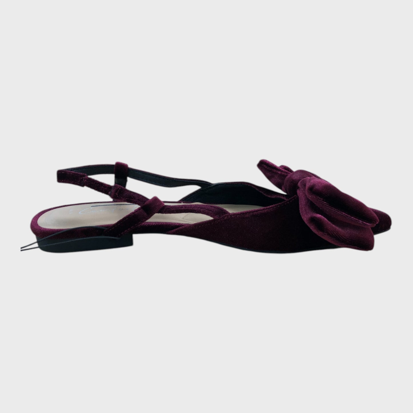 Berry Velvet Flat Bow Slingbacks