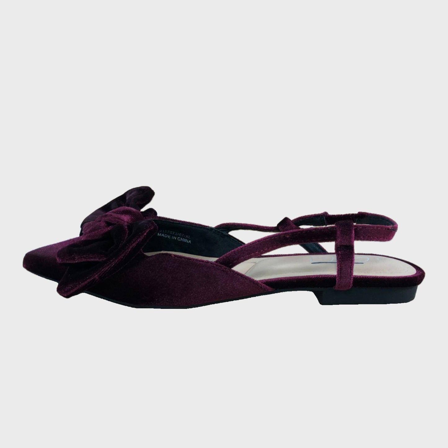 Berry Velvet Flat Bow Slingbacks