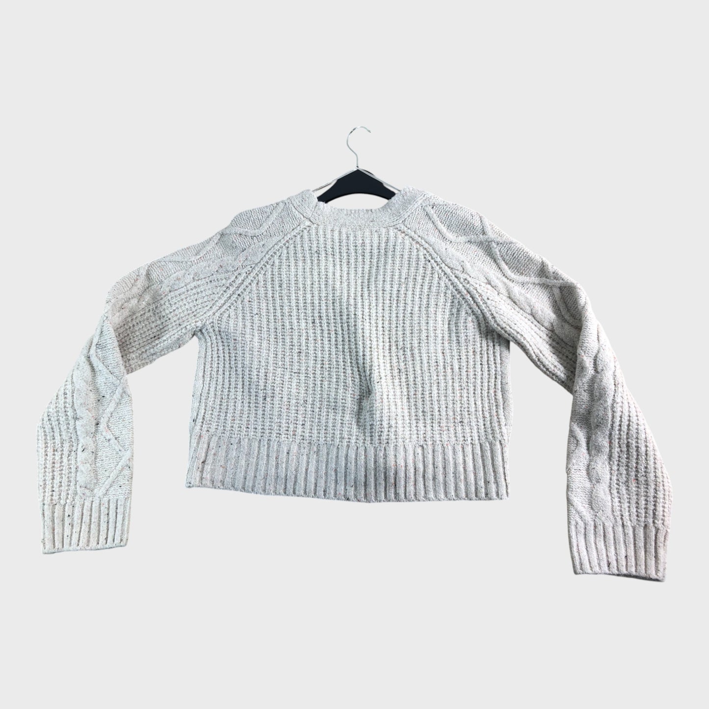Women's Beige Cable-Knit Cardigan UK12