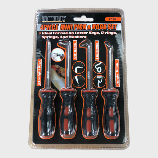 4 Piece Mini Pick Hook Set Ideal for O-ring Gaskets Springs