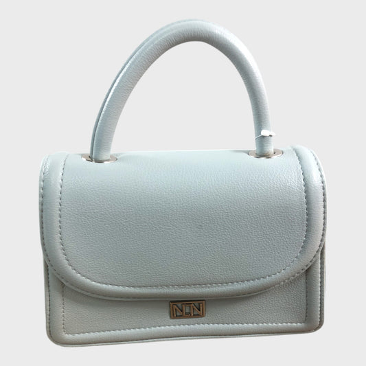 NNN Satchel Bag Women's Leather Light Grey Top Handle Compact Handbag