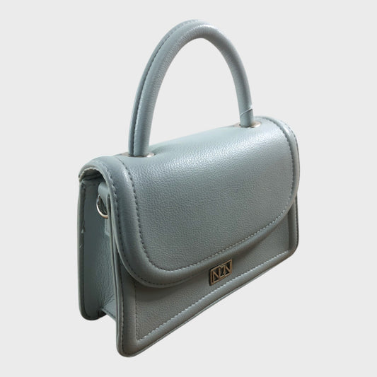 NNN Satchel Bag Women's Leather Light Grey Top Handle Compact Handbag
