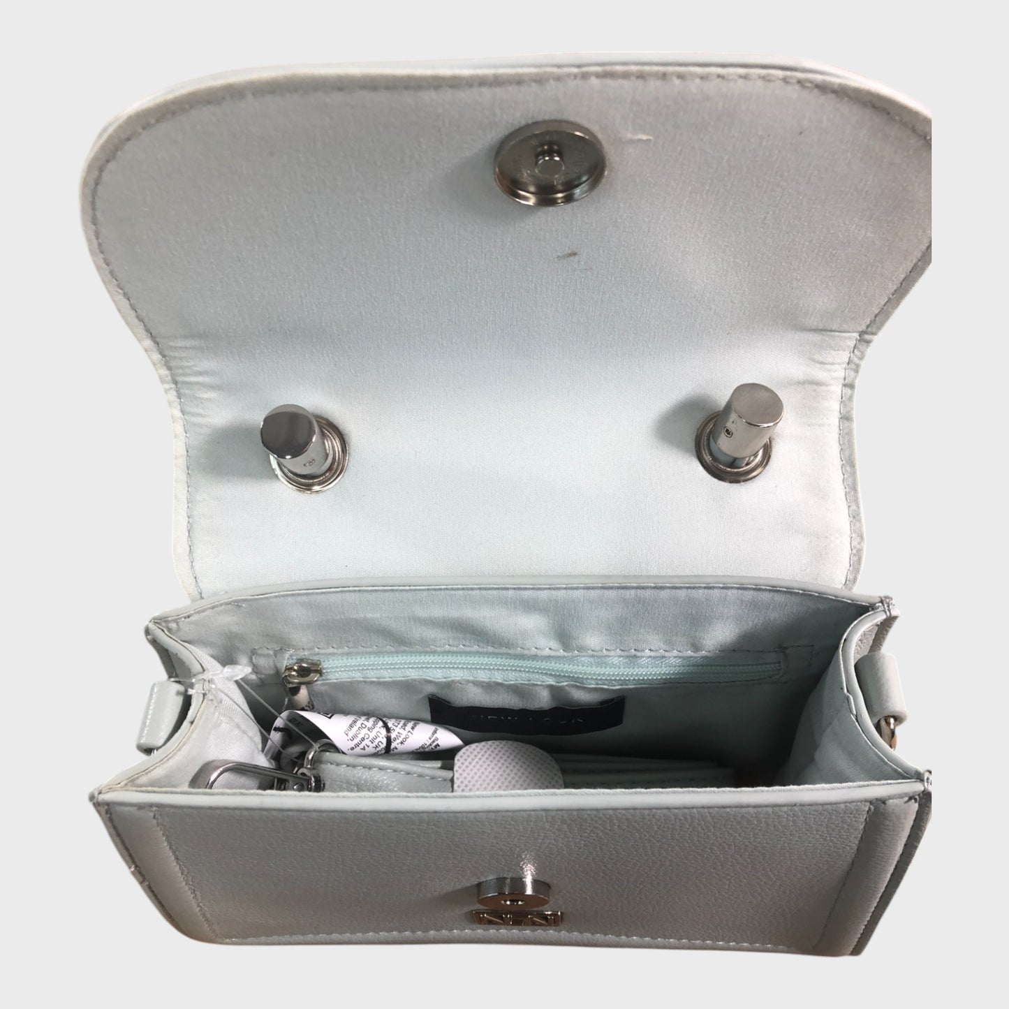 NNN Satchel Bag Women's Leather Light Grey Top Handle Compact Handbag
