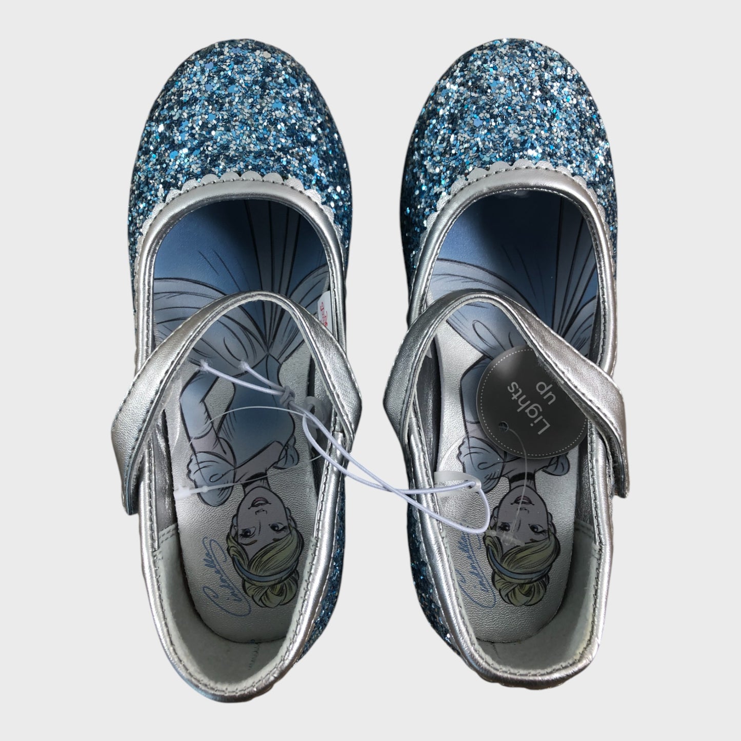 Kids Cinderella Princess Glitter Mary Jane Shoes Girls Light Up Blue