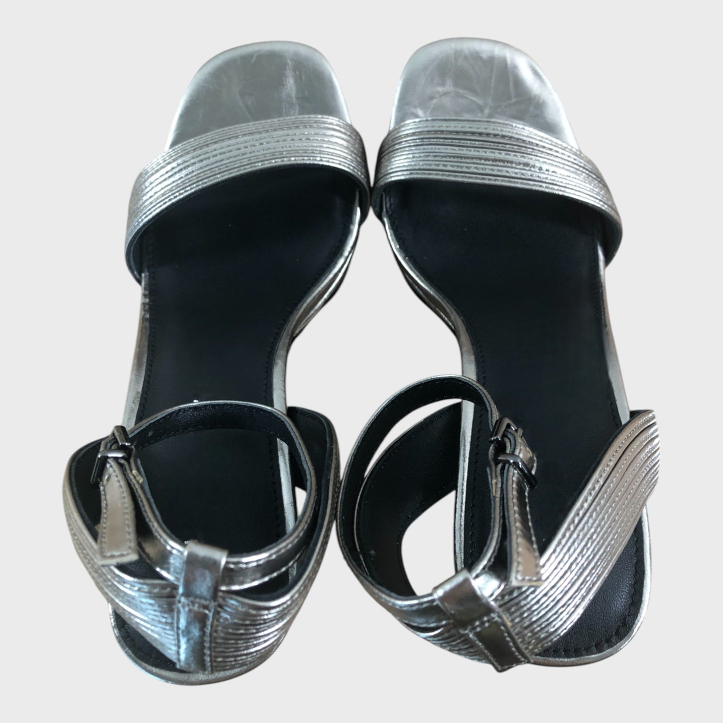 Branded Metallic Platform Sandals Women's Block Heel Strap Party Shoes