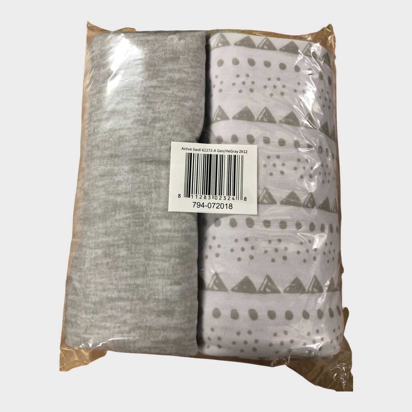 BREATHABLEBABY Active Swaddle Blanket Wrap Heather Grey Two Pack