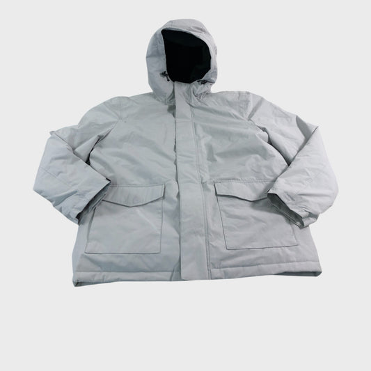 MEN'S Grey Hooded Coat - Size Large