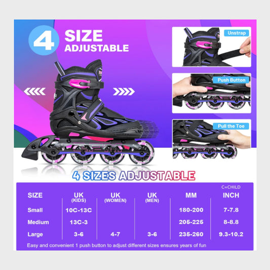 2PM Sports Kids Adjustable Inline Skates